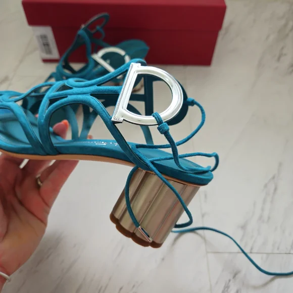 Salvatore Ferragamo Blue Strappy Sandals - Picture 3 of 9